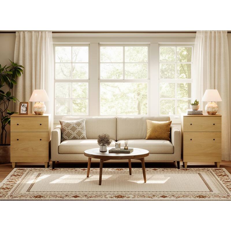 Large End Table with Drawer and Door for Living Room