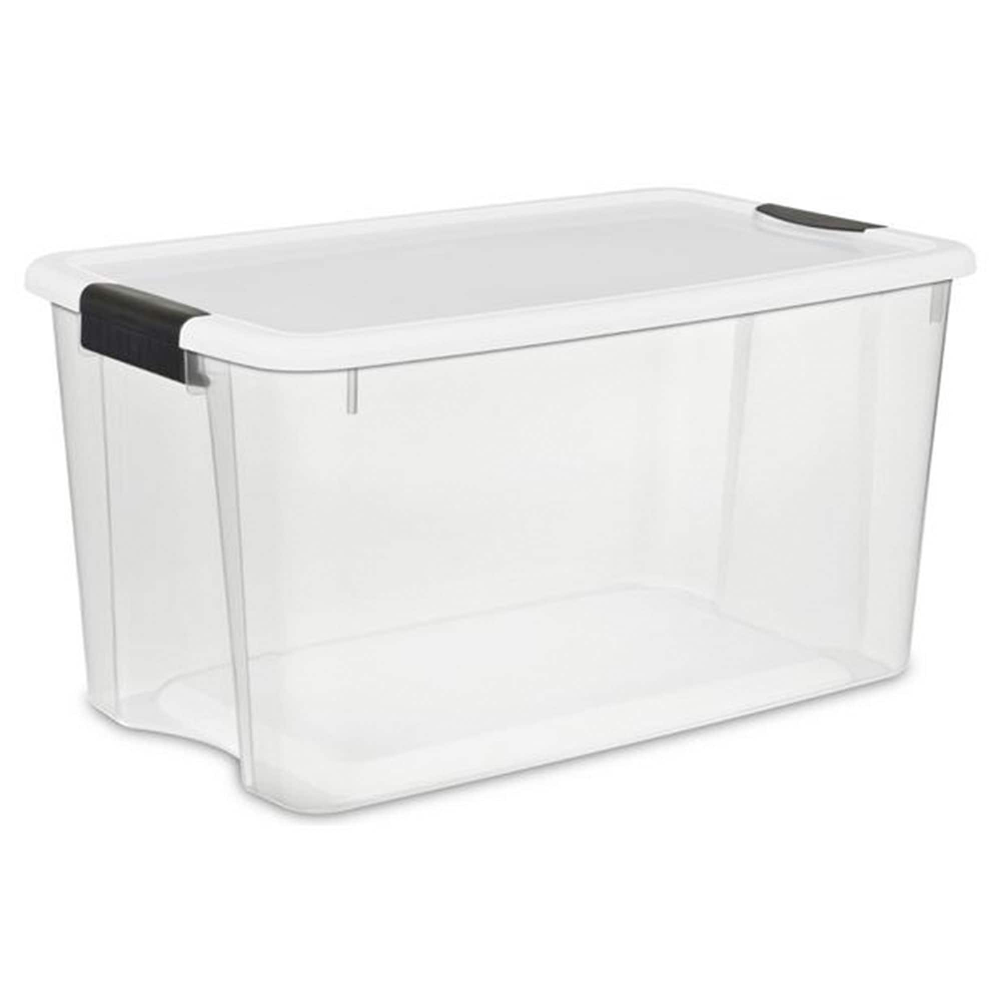 Sterilite 56 Quart Latching Stackable Wheeled Storage Container w/ Lid (4 Pack)