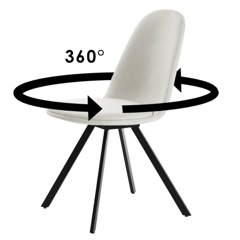 HomyLin Swivel Dining Chairs Set of 4 Upholstered Fabric Armless Accent Chair