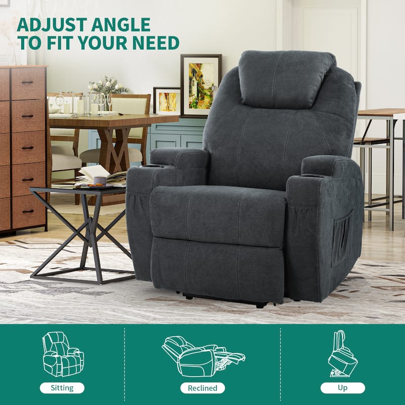 Modern PU Power Lift Recliner Sofa with Massage Chair