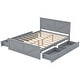 preview thumbnail 11 of 12, Queen Size Durable Pine Wooden Platform Bed Frame with 4-Storage Drawers, Support Legs and Headboard, Easy to Assemble, White