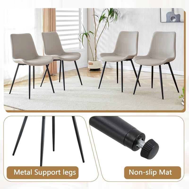 5-Piece Dining Table Set for 4, Kitchen Table Chairs Set of 4, Dining Room Table with Lower Shelf, 4 Chairs for Small Space