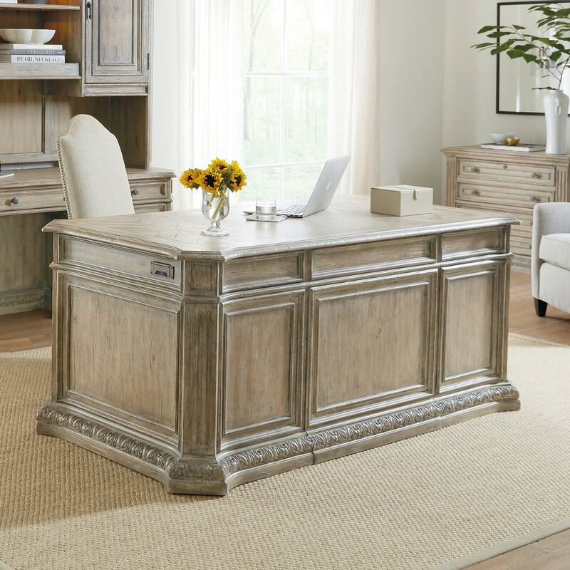 Hooker Furniture Castella 74" Wide Old World European Classical Knee - Antique Slate