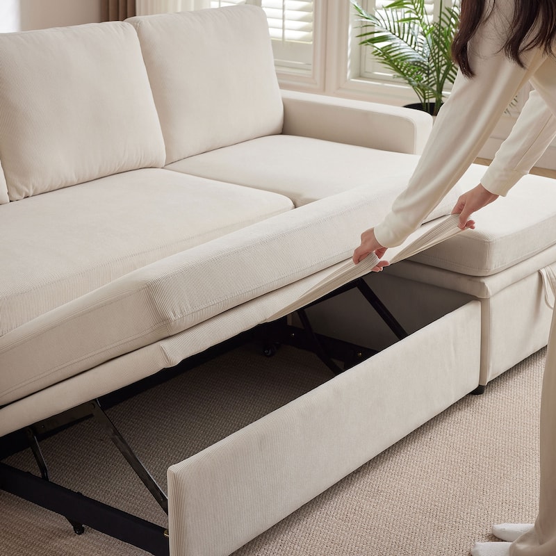 78.94" Striped Fabric Sleeper Sofa