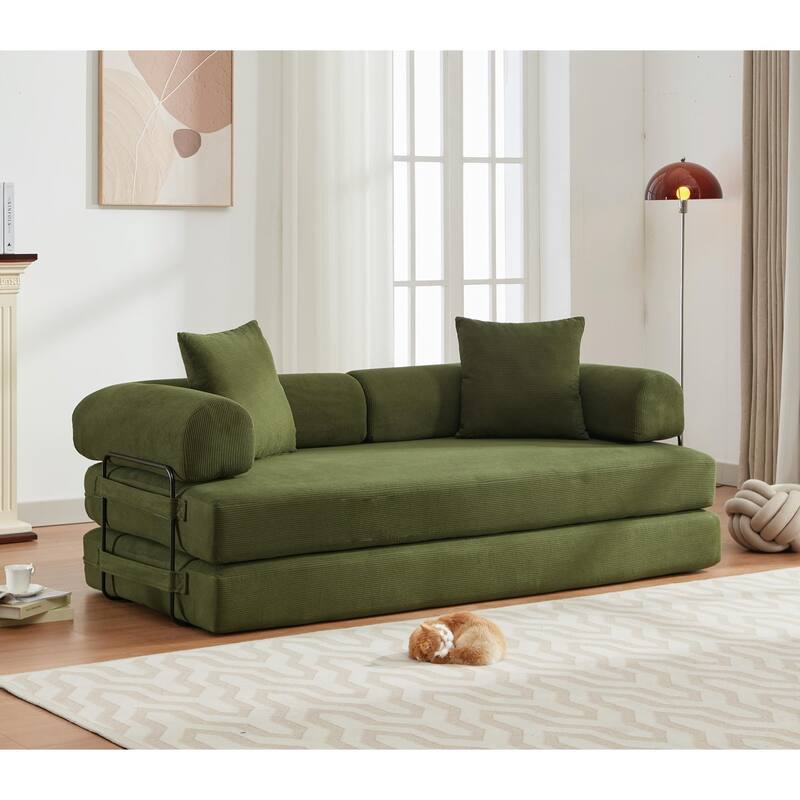 4-in-1 Convertible Modular Sleeper Sofa Bed with Foldable Design