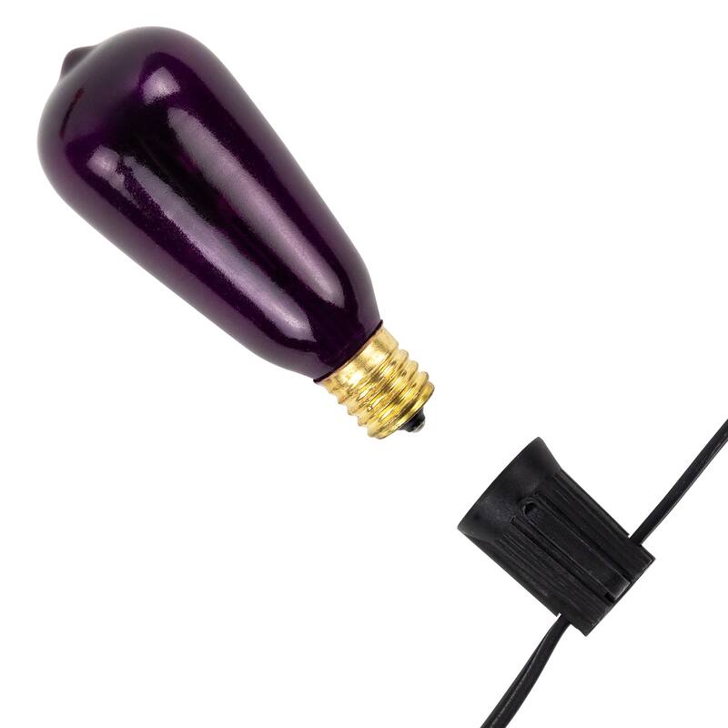 Edison E17 Halloween Light Set - Orange and Purple - 9' Black Wire - 10ct