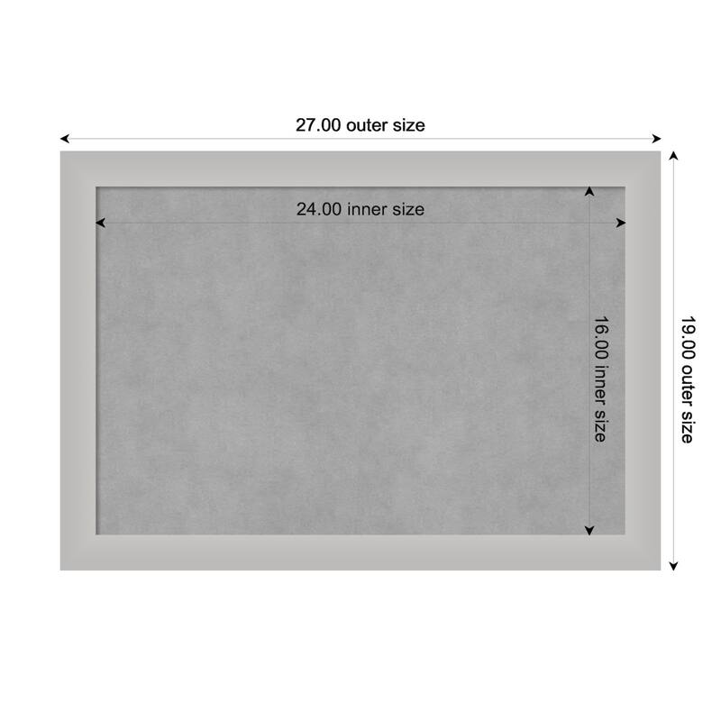 Amanti Art Low Luster Silver Framed Magnetic Board - Board Size 24x16