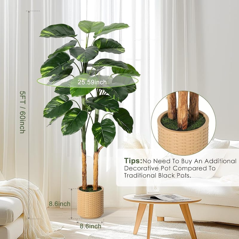 5FT Artificial Scindapsus Aureus Plant, Artificial Tree