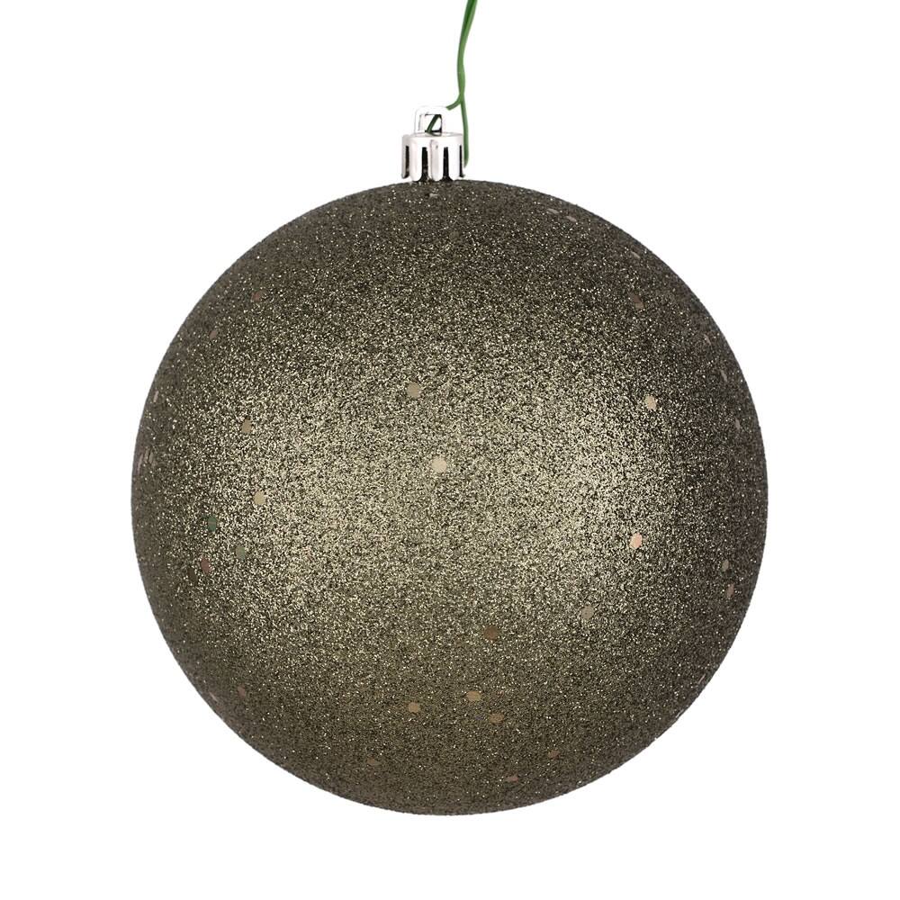 Vickerman 4.75" Wrought Iron Sequin Ball Ornament, 4 per Bag - Grey