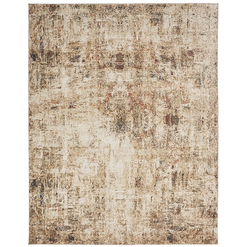 Porch & Den Delta Distressed Sand Tones Abstract Area Rug