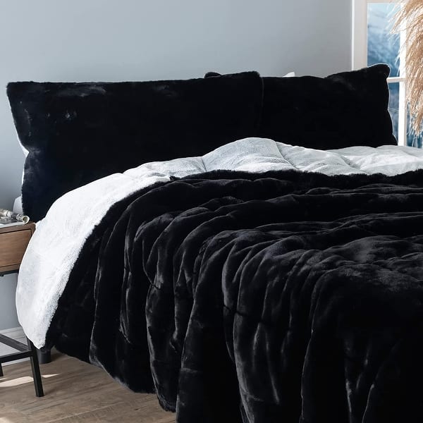 slide 2 of 4, Chunky Panda Orca Bunny - Coma Inducer® Comforter Set - USA Heavyweight Filled - Frosted Black Oversized King