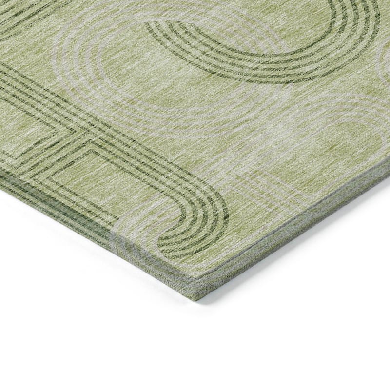 Machine Washable Indoor/ Outdoor Contemporary Geo Chantille Rug