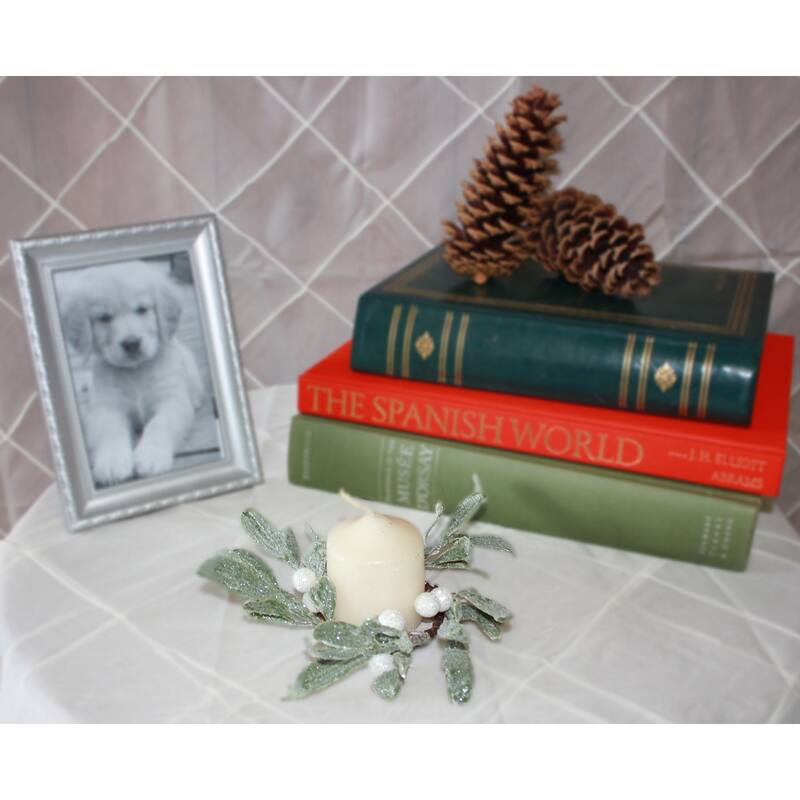 2.25" Mistletoe Candle Ring, Set of 2 - 7