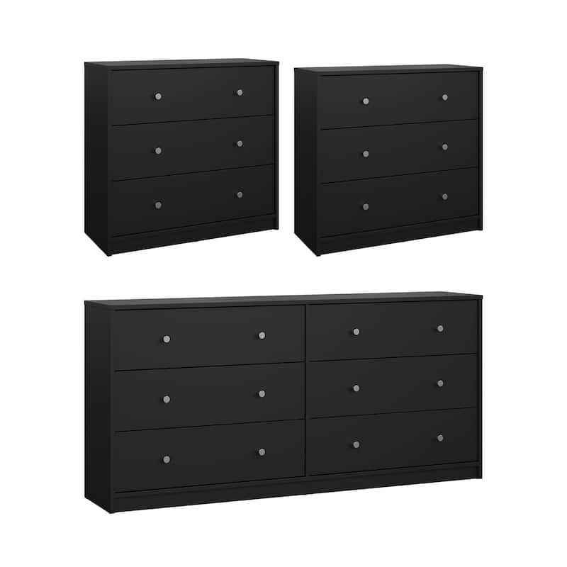 Porch & Den Zoe 3-Piece Bedroom Set - 6 Drawer Double Dresser And Chest Set Of 2