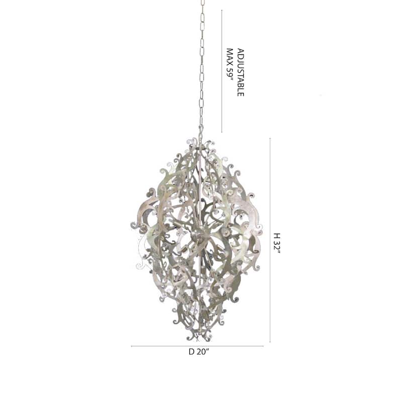 5-Light Silver Leaf Chandlier