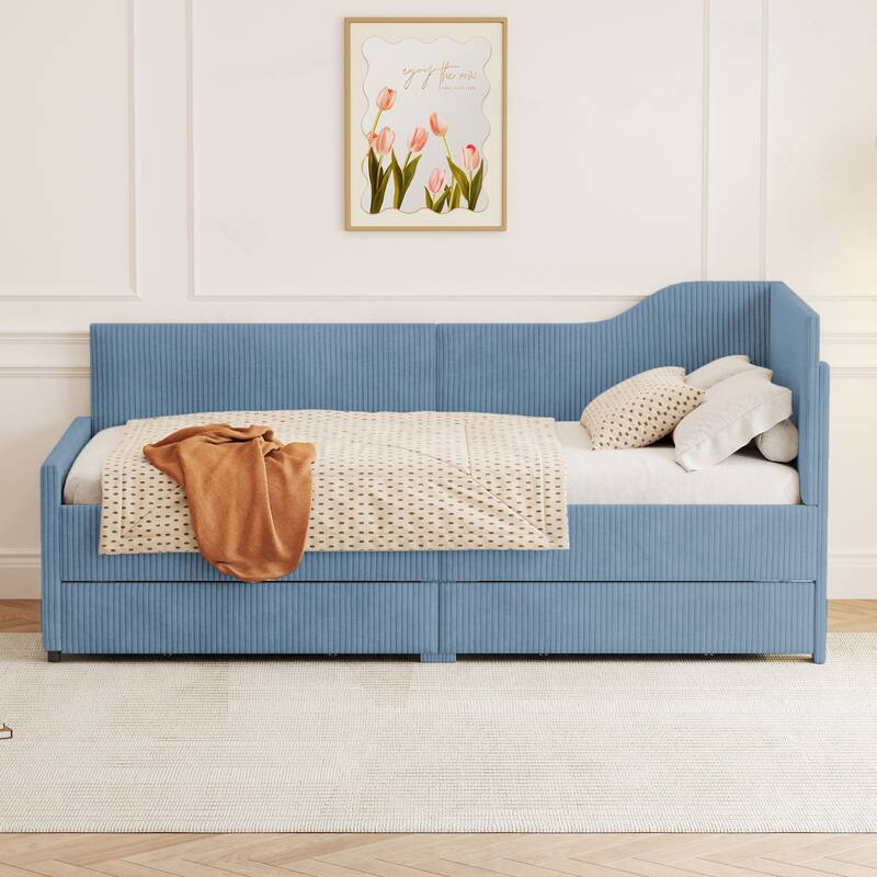 Twin Size L-Shaped Daybed with Storage Drawers