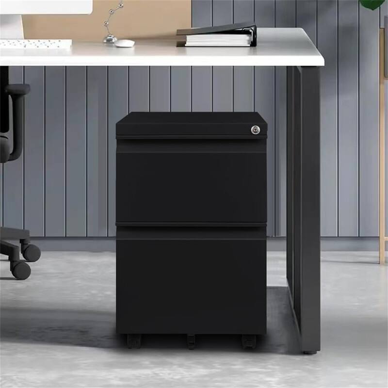 2-Drawer Mobile File Cabinet with Lock - 17"D x 24"W x 15"H