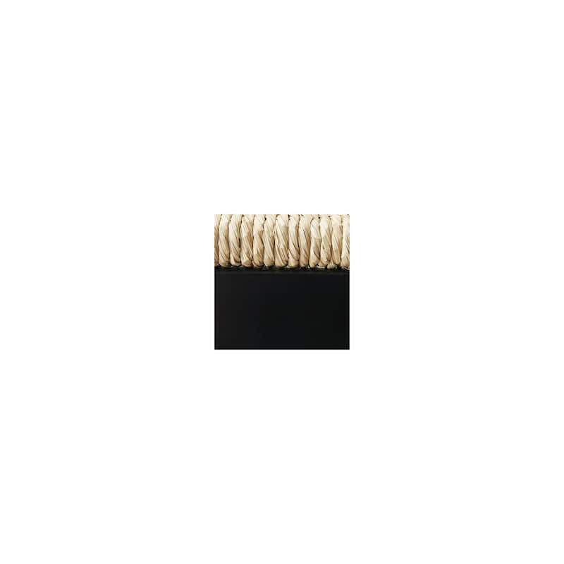 Anya Bar Height Stool, Woven Seagrass Seat, 30 Inch, Black Wood Frame