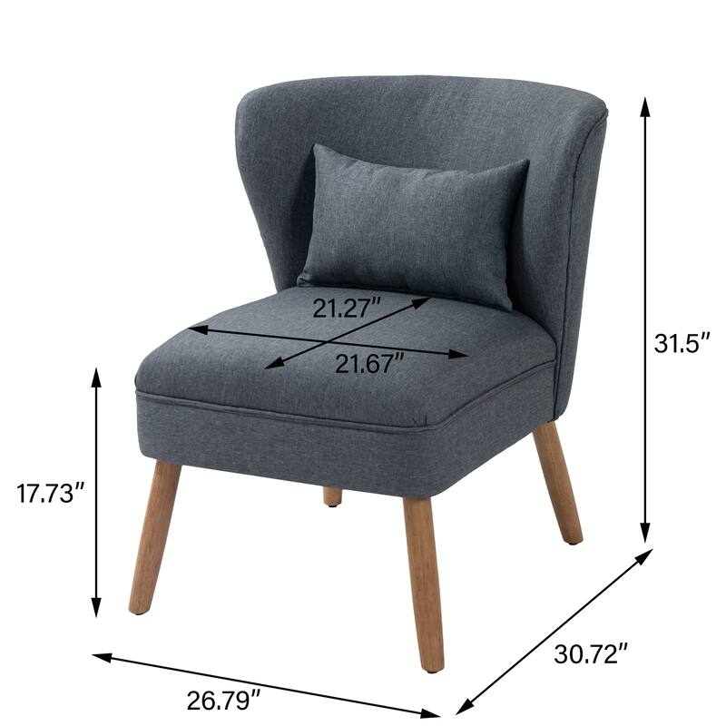 2 Set Upholstered Accent Chair Armchair Linen Side Chair