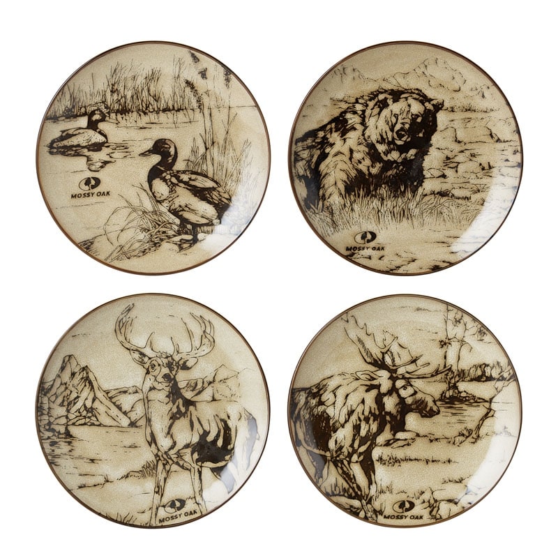 Mossy Oak Wilderness Animals 16PC Dinnerware Set Service for 4 On Sale Bed Bath Beyond 9358196