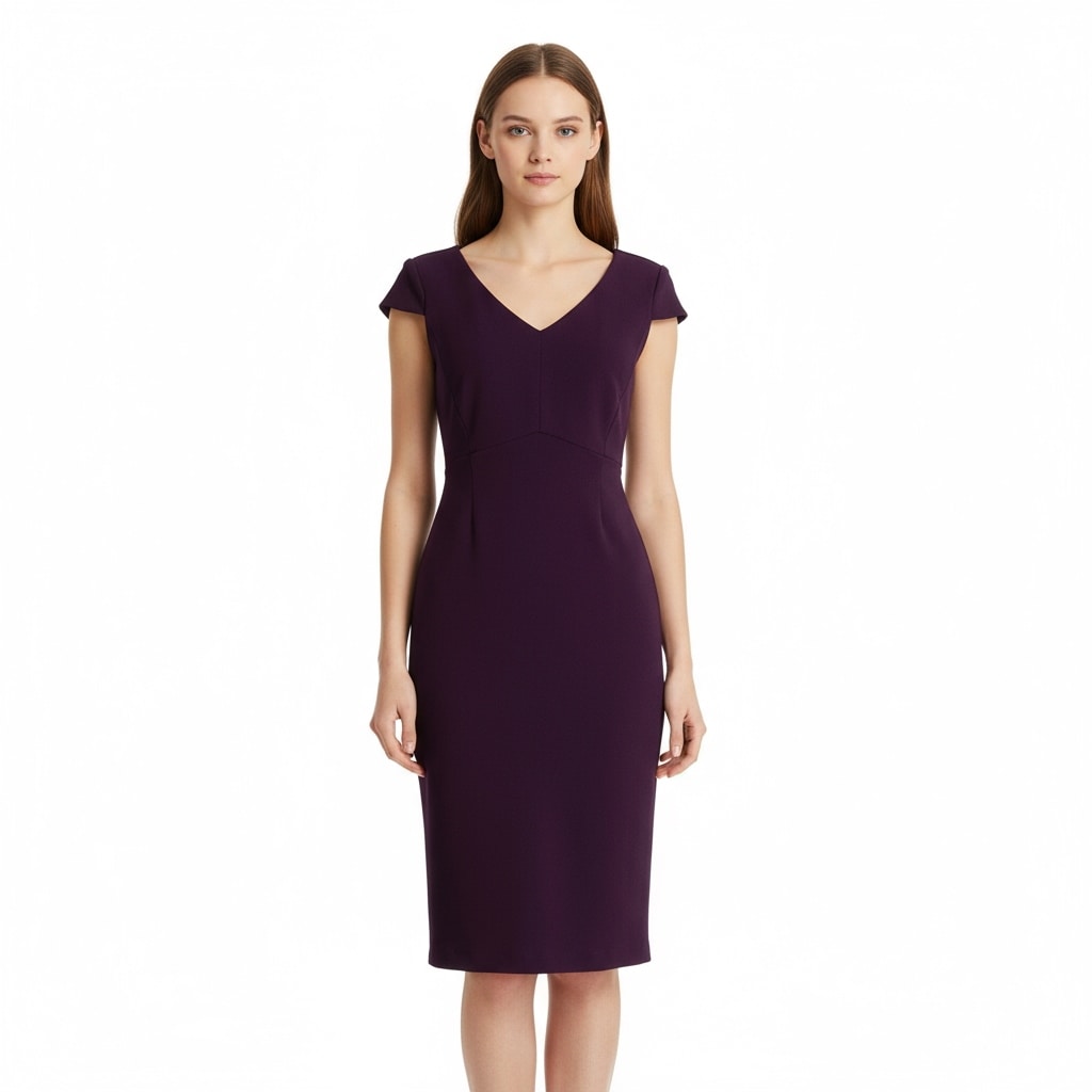 Connected Apparel Cap Sleeve Sheath Dress