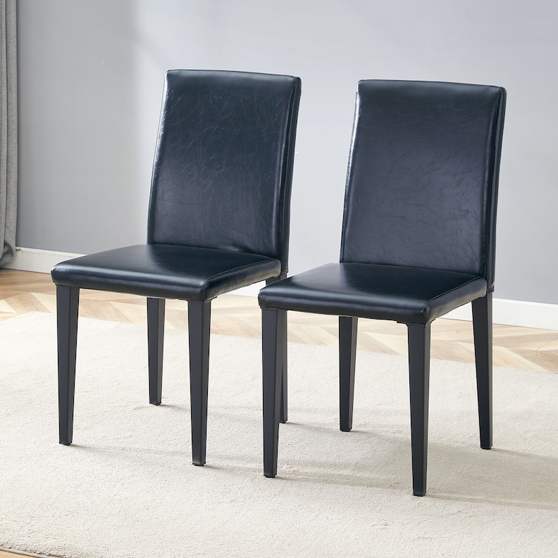 Simple Versatile Linen-Cotton Dining Chairs Exquisite Versatile Dining Chairs (Set of 2) - Black