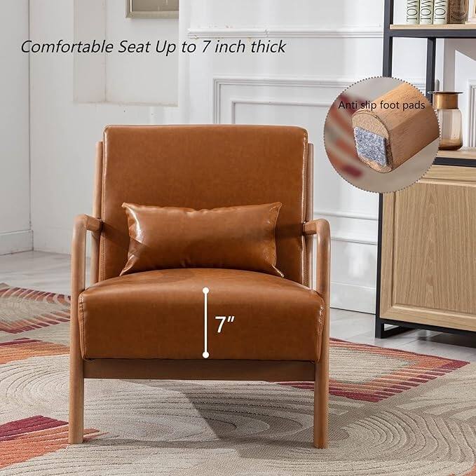 Prelife Modern Upholstered Living Room Armchairs with Wood Frame for Bedroom