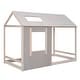 preview thumbnail 14 of 16, Twin Size Wood House Platform Bed with Roof and Window