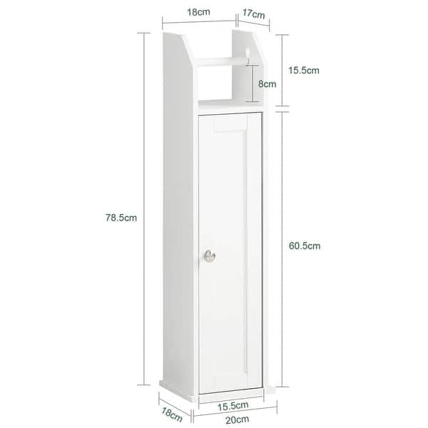 Haotian FRG135-W, Free Standing Bathroom Toilet Paper Roll Holder Storage Cabinet - White