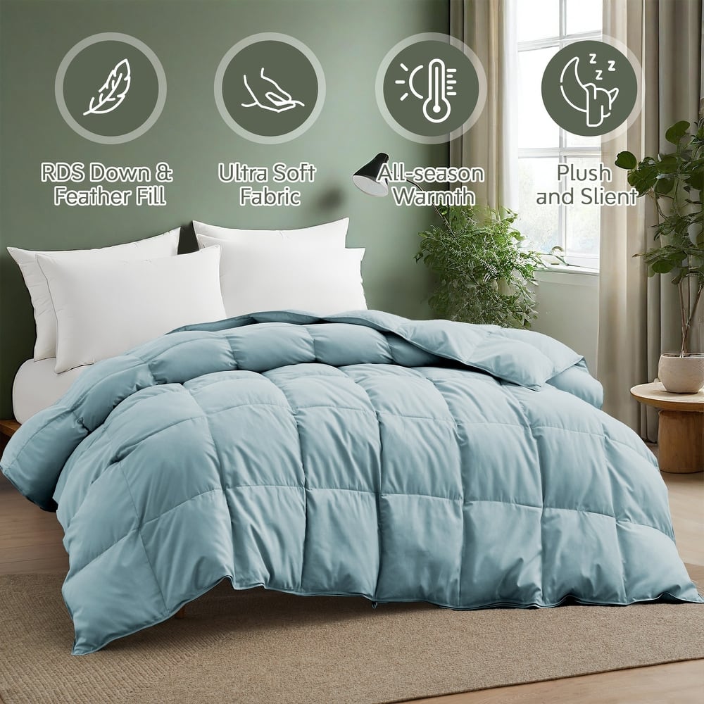 Premium White Feather Down Comforter Duvet Insert All Warmth Levels