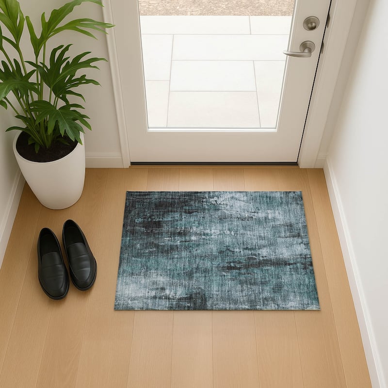 Premium Washable Super Soft Abstract Ombre Mayfield Rug - Teal - 1'8" x 2'6"