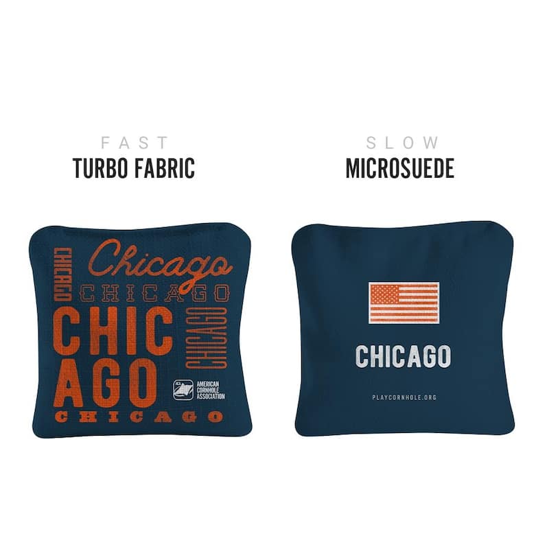 Chicago Football Navy Dual Sided Cornhole Bags