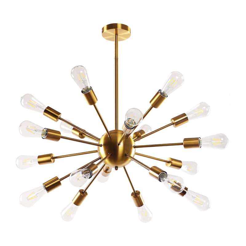 Modern 18-light Metal Adjustable Sputnik Chandelier for Dining Room