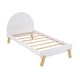 preview thumbnail 5 of 15, Wooden Cute Platform Bed with Curved Headboard, Twin Size Bed with Shelf Behind Headboard