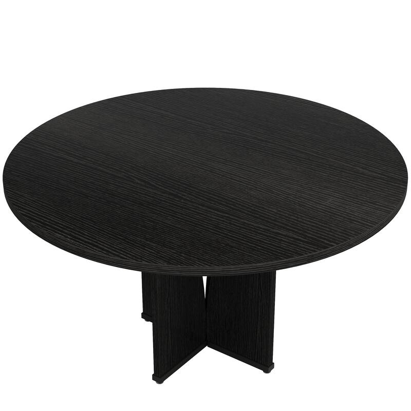 Wooden Large Dining Table, Round Kitchen Table for Dining/Living Room