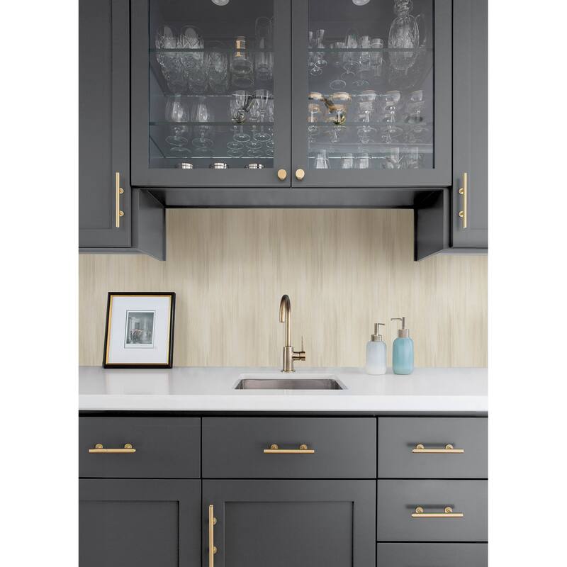 A-Street Prints Elysian Wheat Ikat Wallpaper