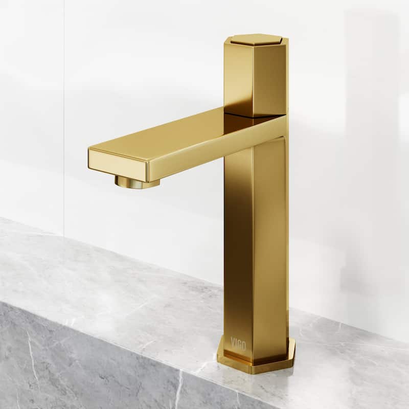 Vigo VG01053 Nova 1.2 GPM 8" H Single Handle Single Hole Bathroom
