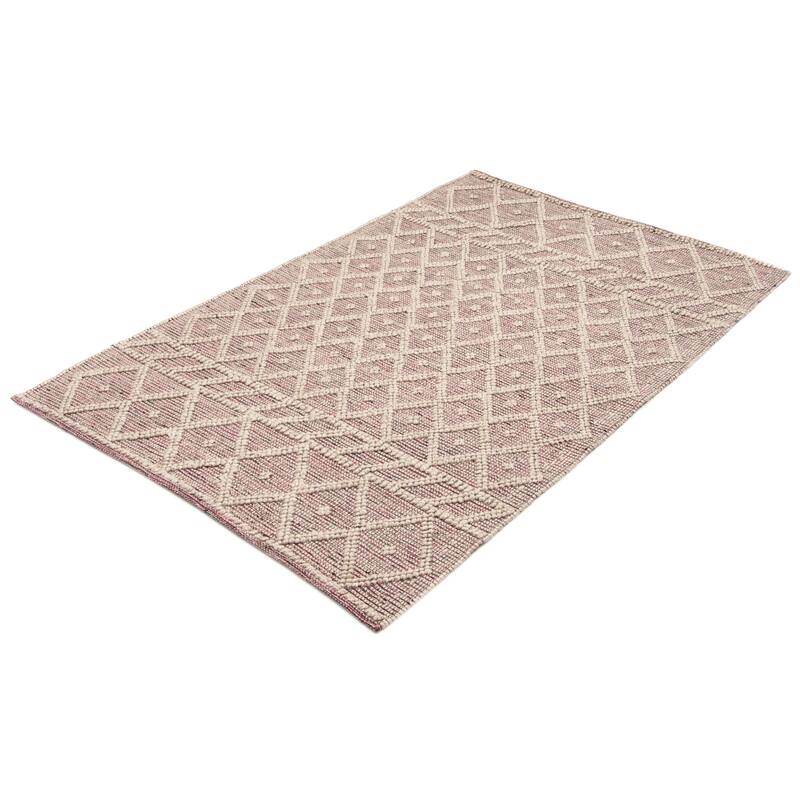 ECARPETGALLERY Braid weave Sienna Pink Wool Rug - 5'1 x 8'0