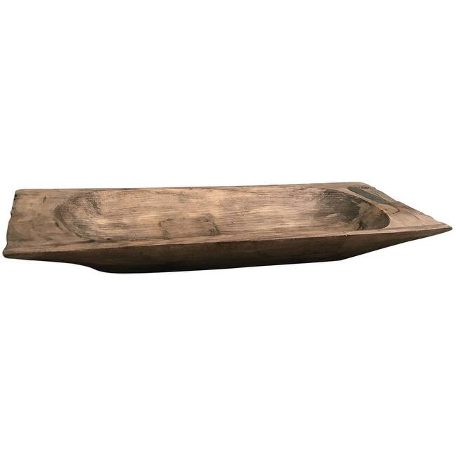 Uttermost Dough Tray 30" Wide Iron and Wood Decorative Tray - Driftwood Silver