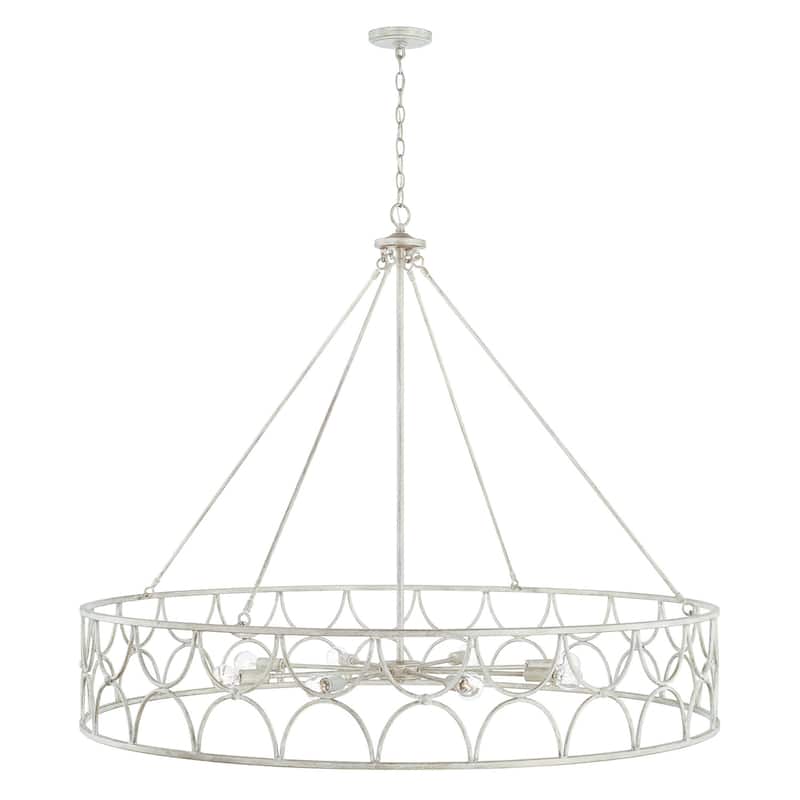 Ricci 48" 8-light Winter White Wagon-Wheel Chandelier