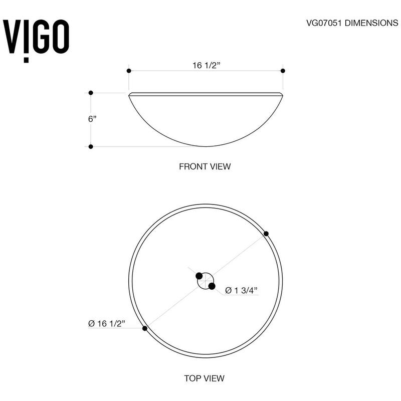 Vigo 16-1/2" Glass Bathroom Vessel Sink with Duris Single Hole