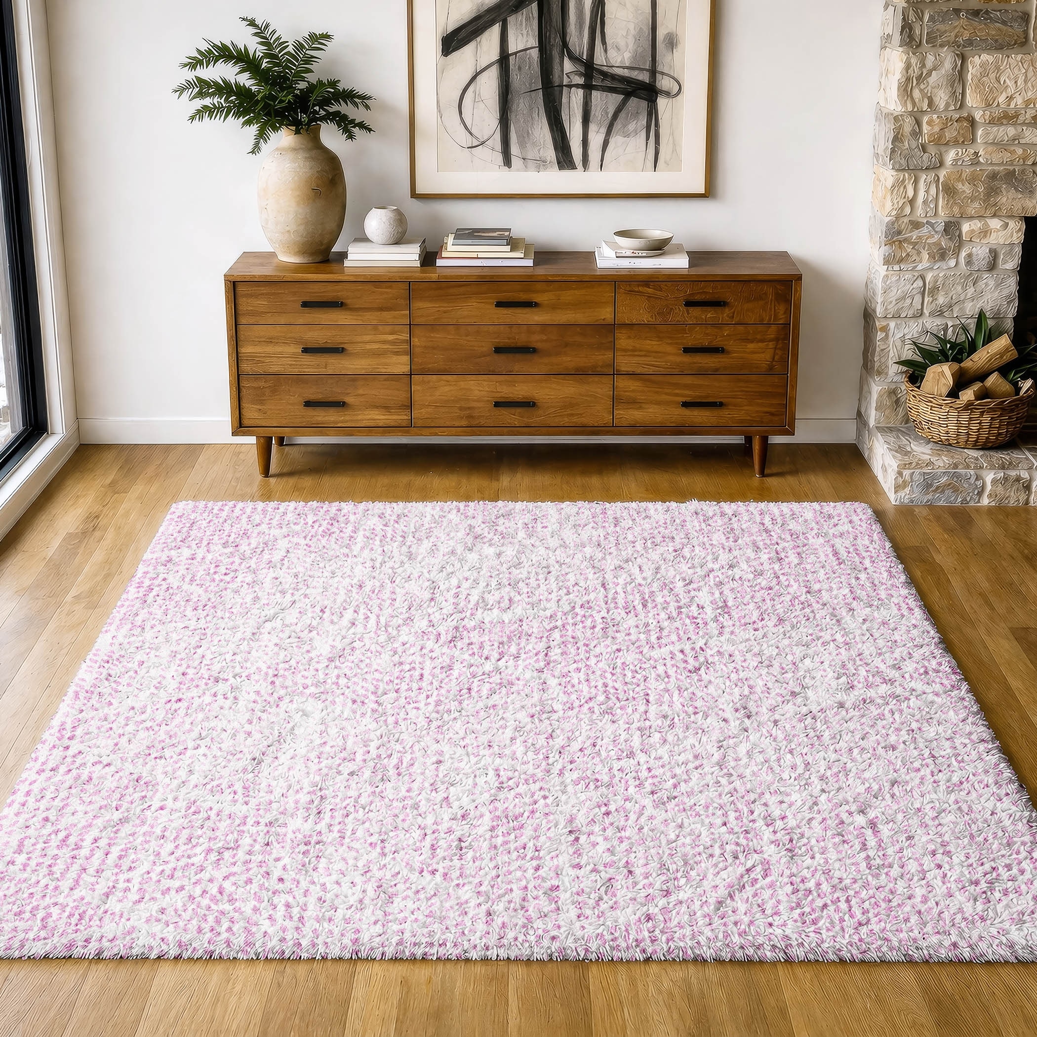 Premium Washable Super Soft Modern Diamond Dream Shag Rug