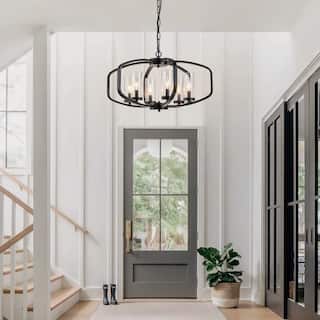Starsky 6-Light 23in. Modern Farmhouse Unique Ceiling Lights Geometric Lantern Chandelier