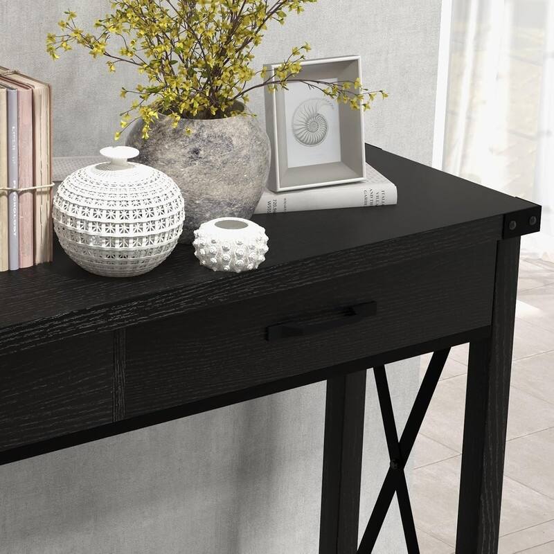 Woode Entryway Table, Sofa Table with Storage,with 2 Drawers