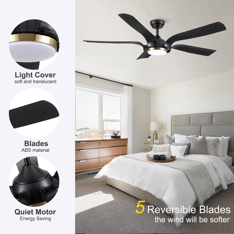 YUHAO 66 in. Integrated LED Farmhouse Indoor Brown Smart Ceiling Fan with Distressed Wood Blades and Remote Control