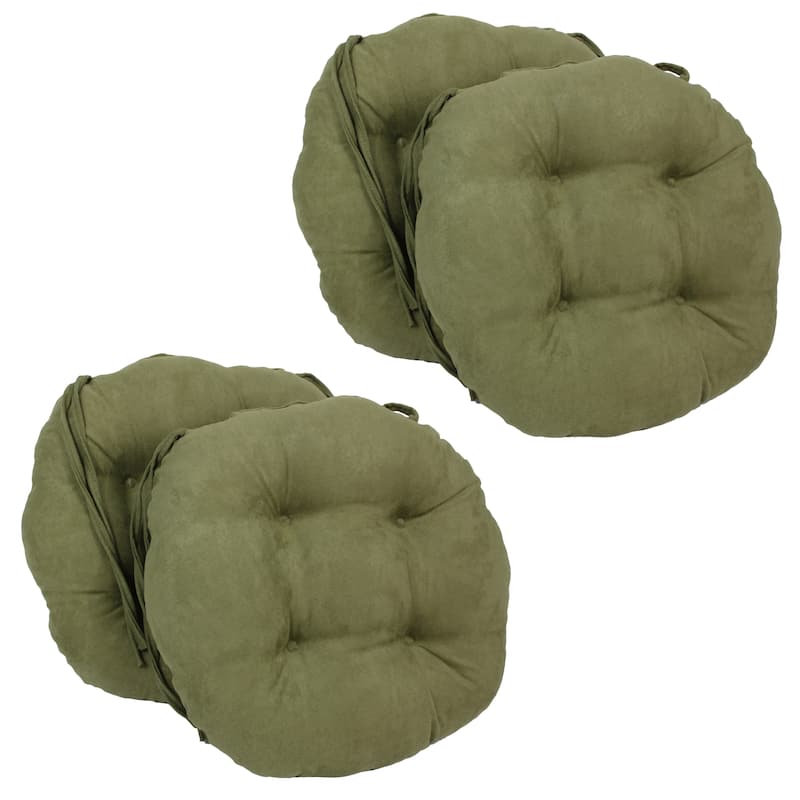 16-inch Round Indoor Microsuede Chair Cushions (Set of 2, 4, or 6) - Set of 4 - Sage Green