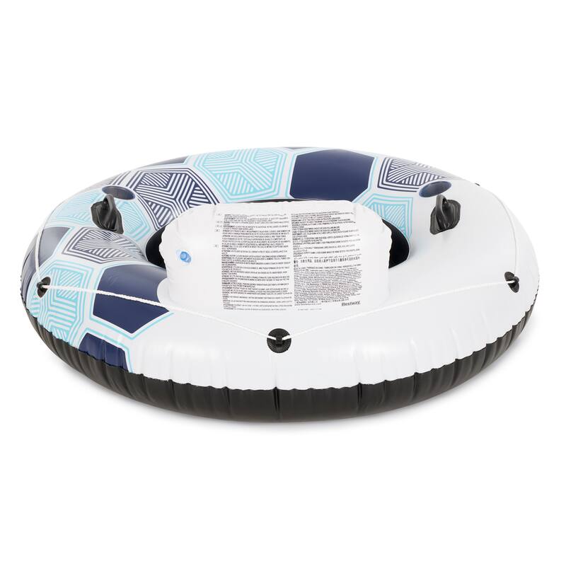 Bestway CoolerZ Rapid Rider Inflatable Lake Pool Tube Float, Blue/Gray, 2 Pack - 5