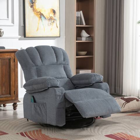 Manual Swivel Recliner with Vibration Massage and Heating