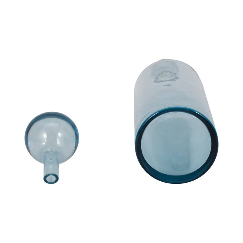 Sagebrook Home Glass Bottle With Stopper, Light Blue