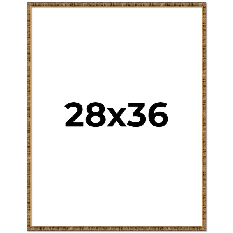 28x36 Frame Black Real Wood Picture Frame Kingsley Gold Distressed Photo Frame with UV Acrylic Foam Board Backing &